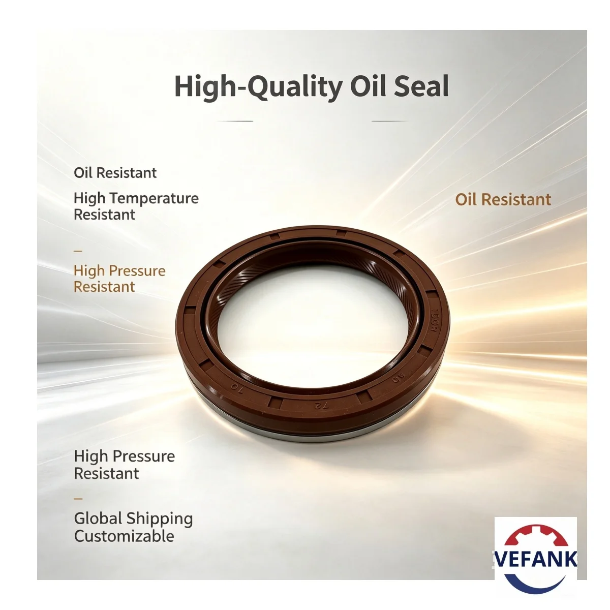 TBGR 55*72*10 mm Oil Seal NBR Brown Semi-metallic structure, factory direct sales, made in China, suitable for auto repair.