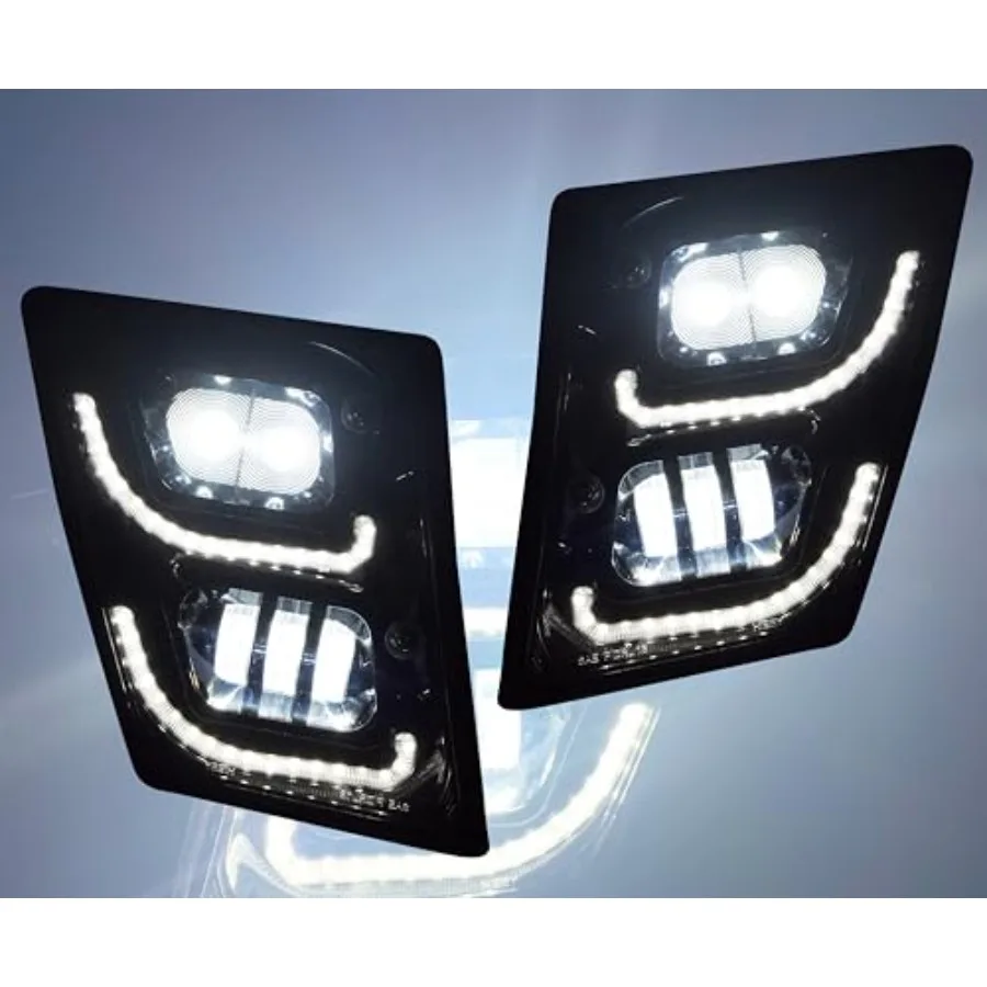 

Полностью светодиодные противотуманные фары, левая и правая пара для тяжелых грузовиков, высокая яркость и прочный дизайн, совместимость