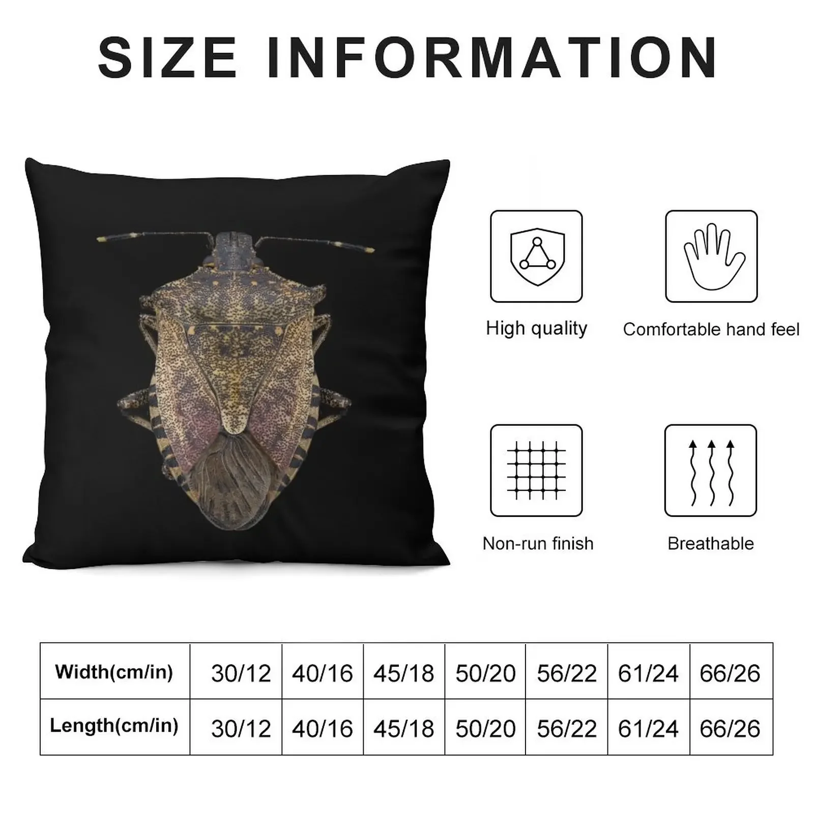 Brown Marmorated Stink Bug (Halyomorpha halys) Throw Pillow bed pillows Pillowcases For Pillows pillow