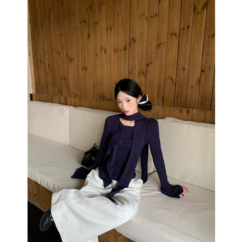 Langärmliges T-Shirt, eng anliegend, für den Sommer, Spleißen, Baumwolle, schnell trocknend, Elastizität, Schnürung, geschichtet, AdjuLeisure, leicht, für Jugendliche