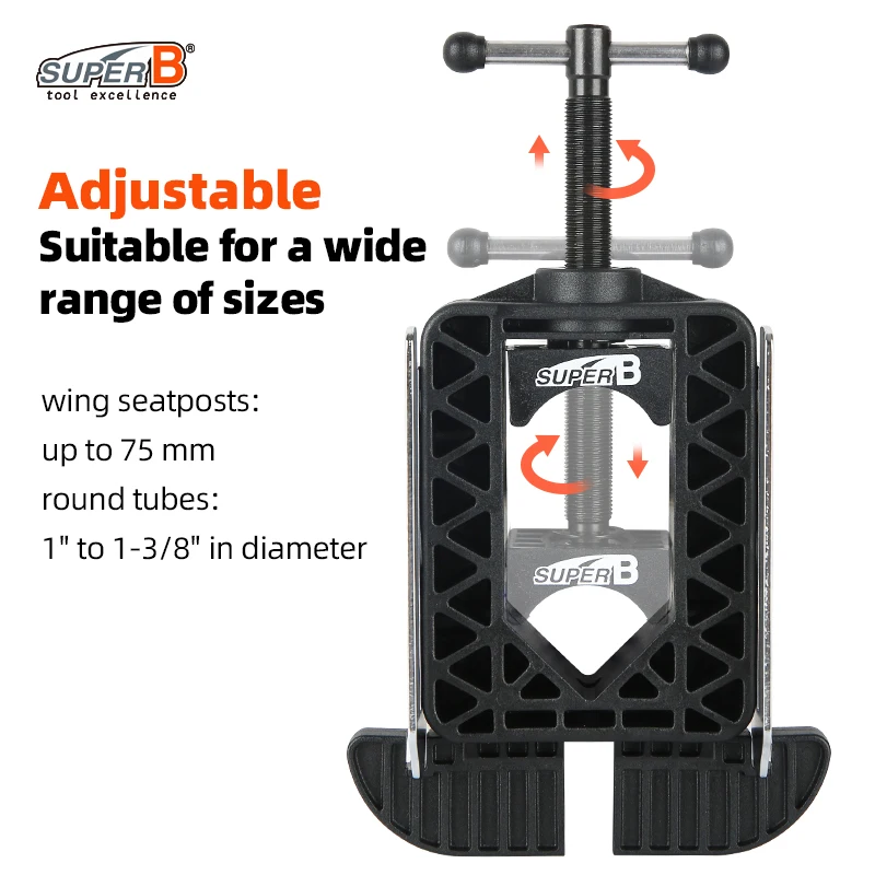 Super B Bicycle Frame & Fork Tool Oversized Tube Cutting Guide for 75 mm Posts or Round Tubes From 1\