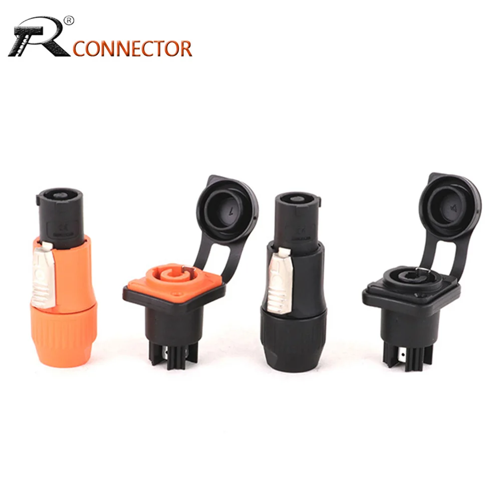 

60pcs/30sets Waterproof IP65 Locking Powercon Connector 20A 250V 3Pins Power Male Plug Power Female Chassis Socket Connector