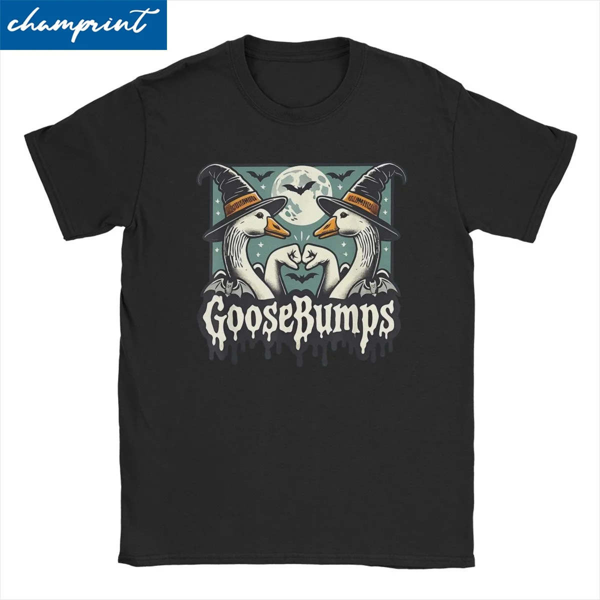 

Goose Bumps Goosebumps Funny Geese Fist Bump Halloween Men T Shirts Vintage Tees O Neck T-Shirts 100% Cotton Gift Idea Clothing