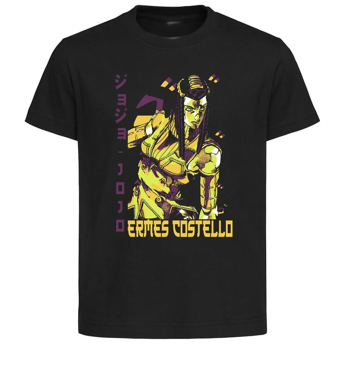 T-Shirt Unisex Black Japanese Style - Jojo's Bizarre Adventures - Ermes Costello - LL3653