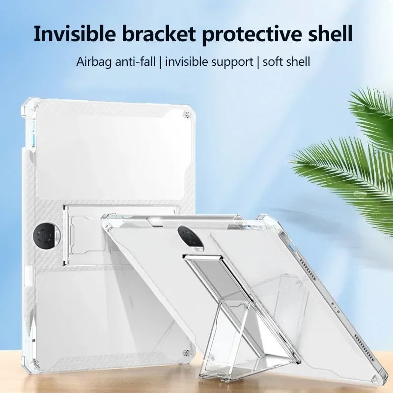 Pop TPU Clear Airbags Anti-drop Tablet Case For OPPO Pad Neo 11.4inch 2024 Pad 2 11.6 Air 10.36 2 OnePlus 1+ Pad Go With Stand C