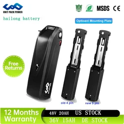 48V20AH 4pins Hailong Electric Bicycle Batteria Pack 36v15ah Downtube 18650 Ebike Battery  for Bafang 250W 350W 500W 750W 1000W