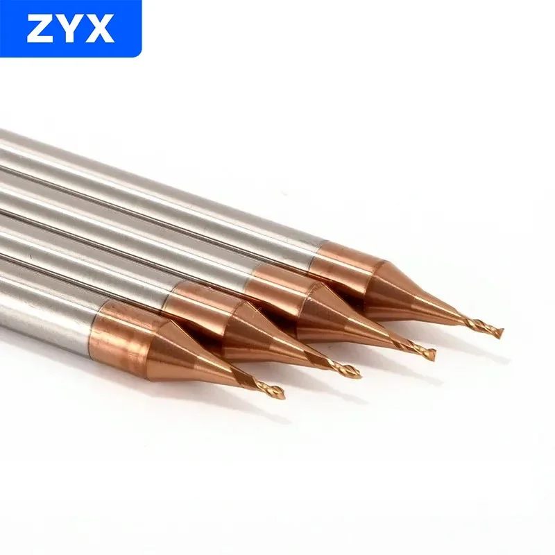 1PC HRC58 Micro Square End Mill 2 Flutes 0.2-0.9mm TiAIN Micro Flat 4mm Shank Millin Cutter Mirco Carbide CNC Engraving Bit