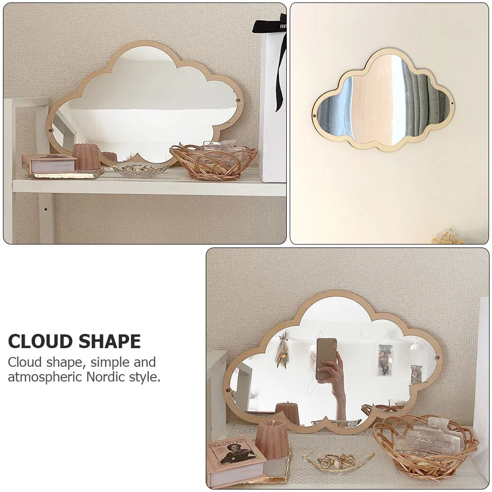 

1Pcs Cloud Shape Mirror Nordic Acrylic Decorative Hanging Makeup Mirror for Kids Room Living Room Dorm Wall Ornament