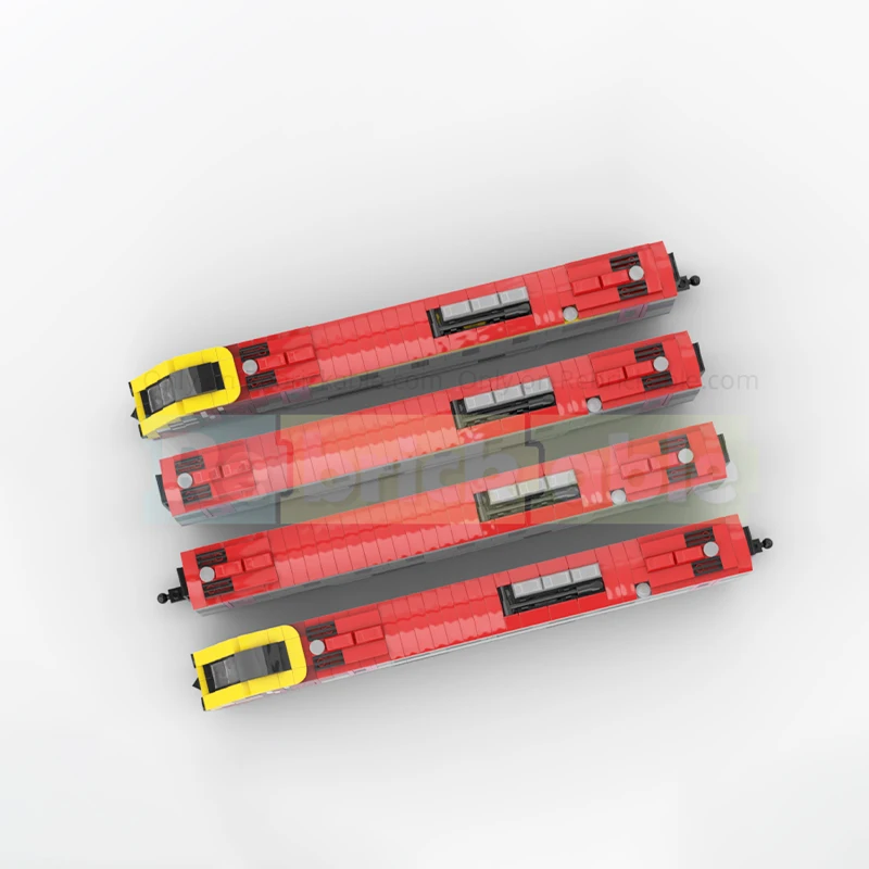 Model pociągu turystycznego MOC British Railway Four Wide Class 220, klocki konstrukcyjne DIY, technologia montażu, zabawki z klocków na prezenty