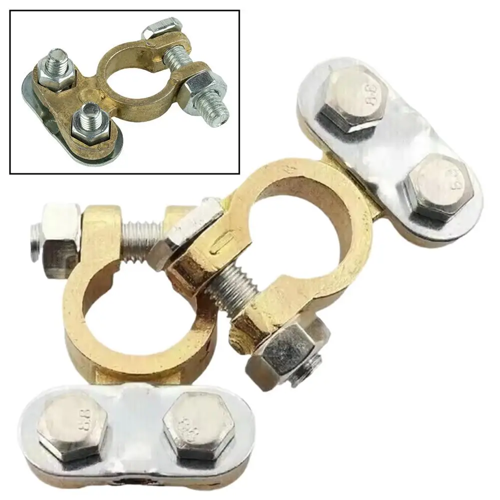 Car Battery Terminal Connectors Electric Battery Copper Plated Pile Head Positive Negative Battery Connectors For RV Accessories