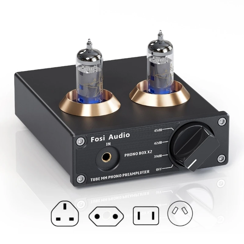 

Headphone Preamplifier Phono Preamp with Double Vacuum Tube Hi-Fi Preamplifier for MM Turntable Phonograph Dropship