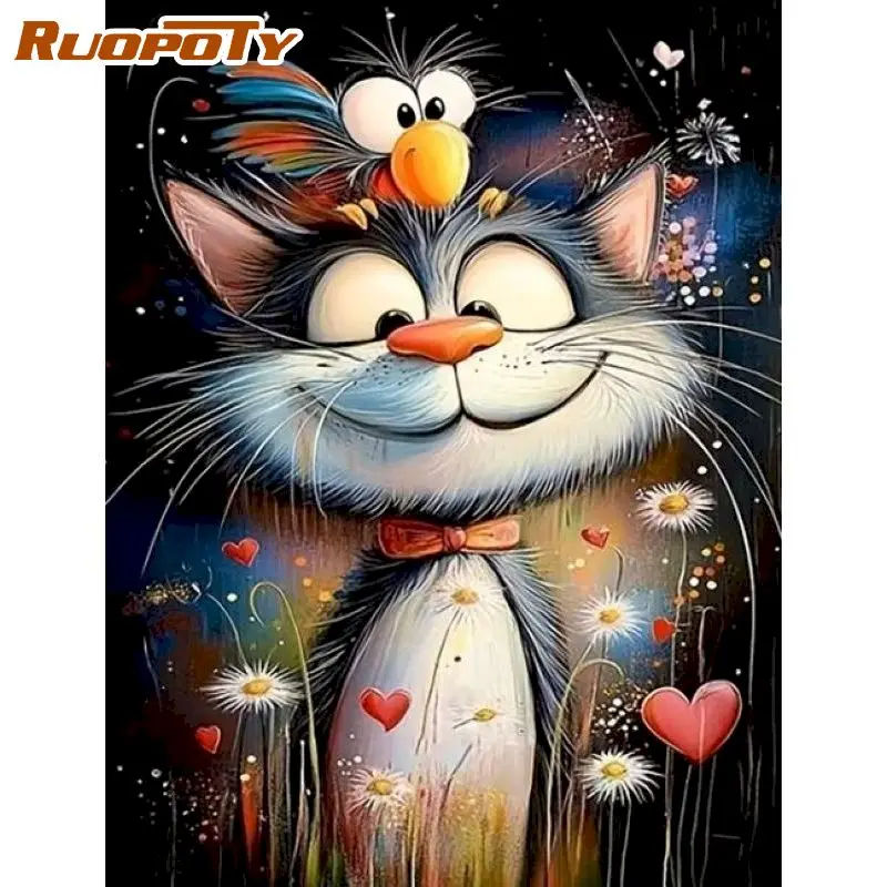 

RUOPOTY Diamond Painting Diy Gift Crafts Diy Kits For Beginners Cartoon Full Round/Square Home Decor Rhinestone Art Crafts