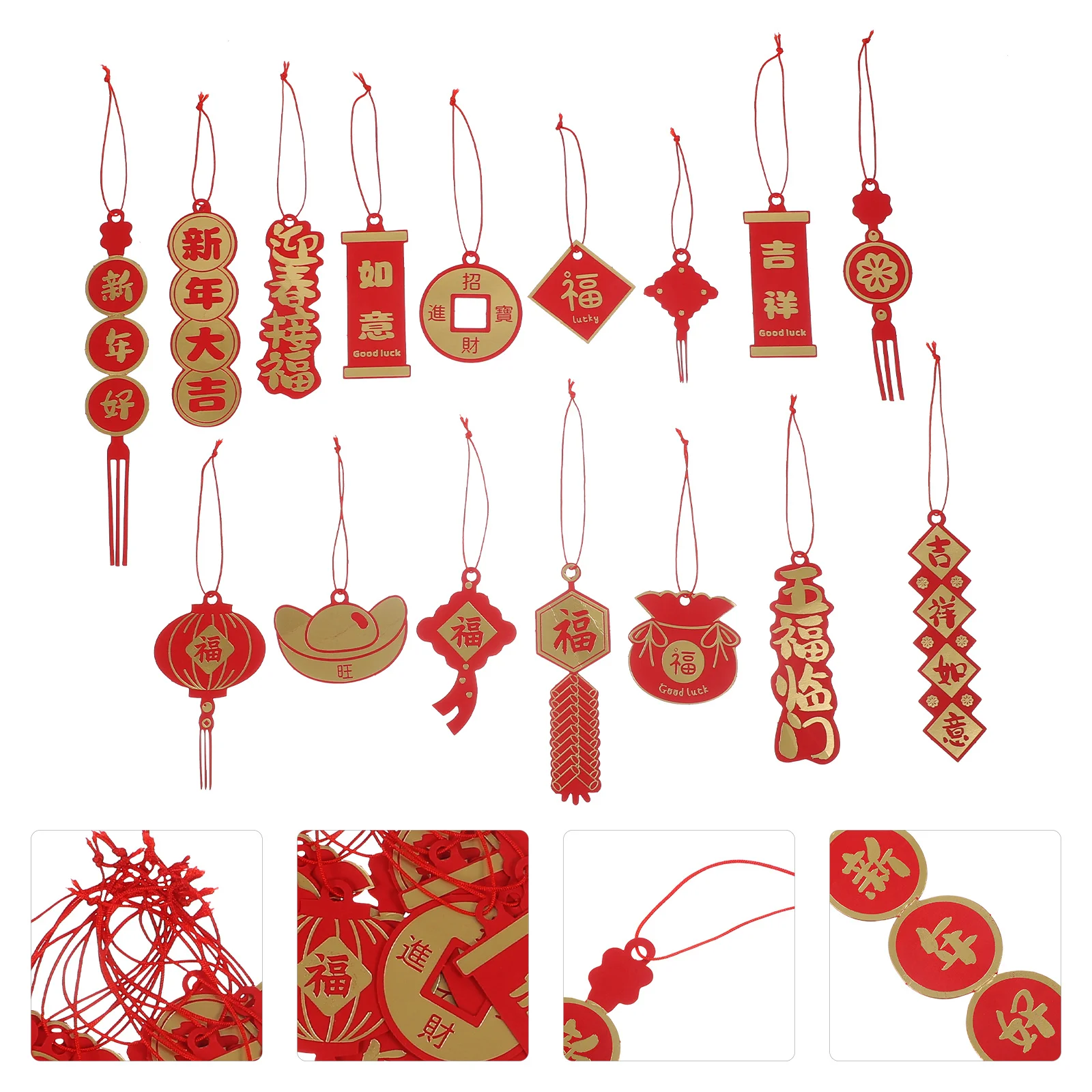 

2 Bags Chinese New Year 2024 Hanging Pendants Spring Festival Tassel Ornaments for Bonsai Car Window Decoration