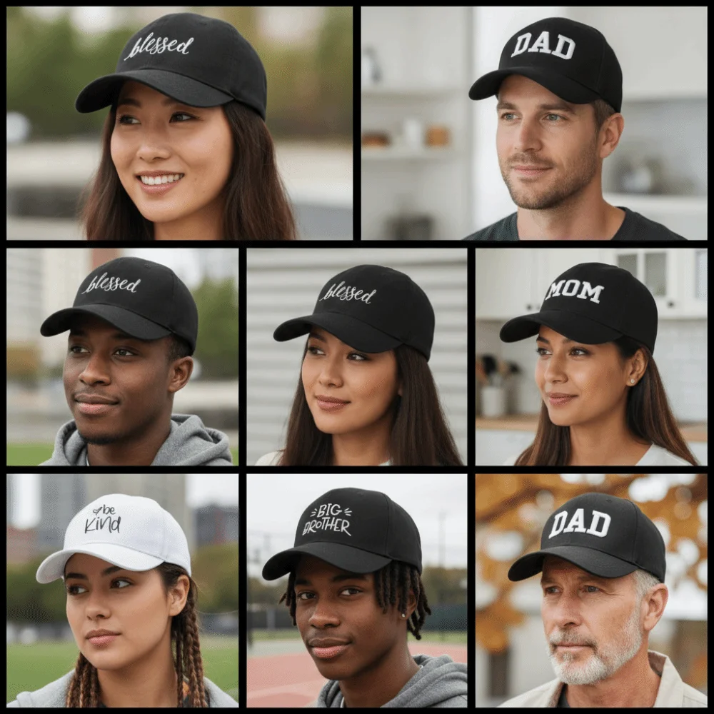 Retro Blessed Big Brother MOM/DAD Baseball Cap Canvas Adjustable Embroidered Baseball Cap Family Matching Cap For Man Women