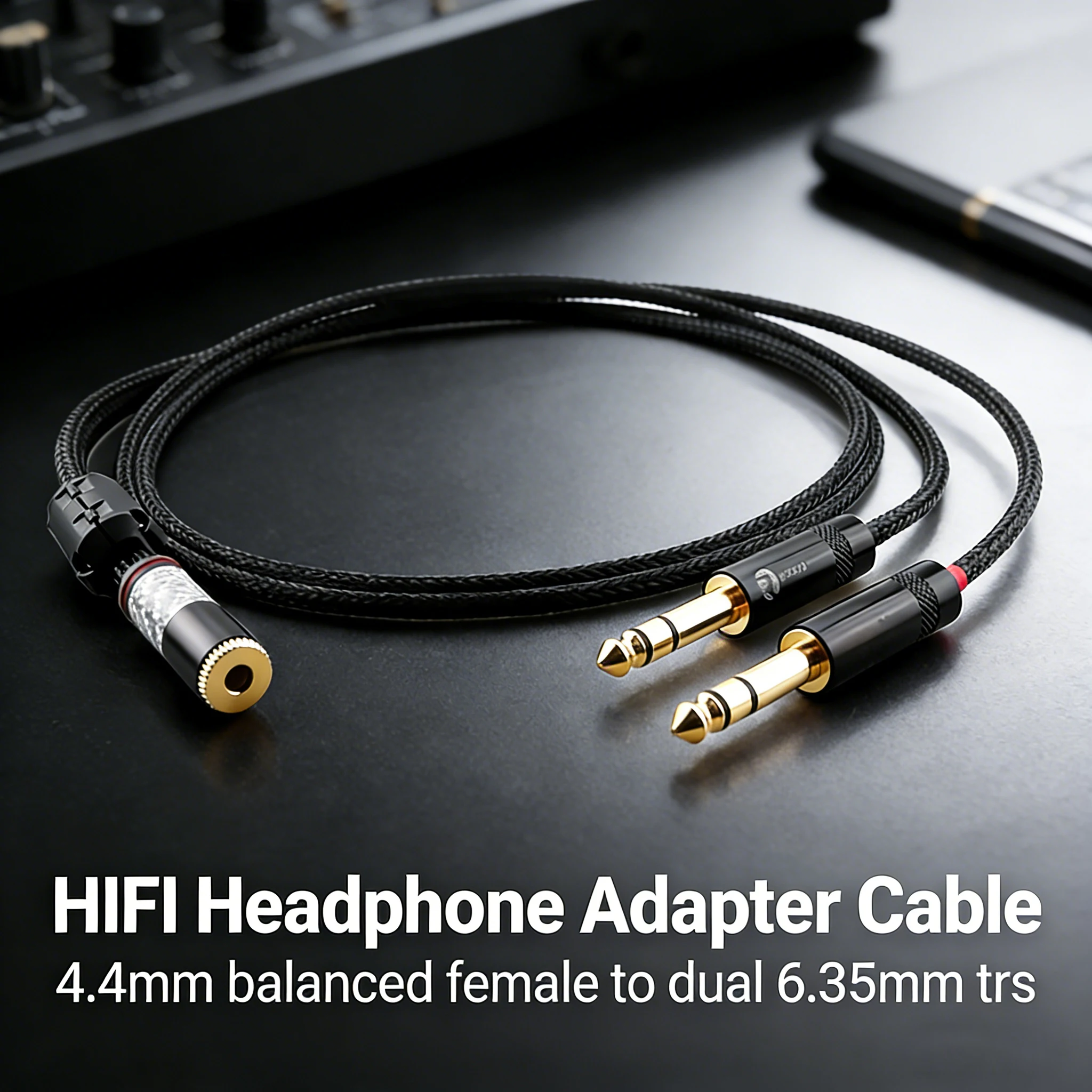 4.4mm female balanced to dual 6.35mm trs jack 2 x 6.35mm to 4.4 Female Cable HIFI Headphone Adapter Cable