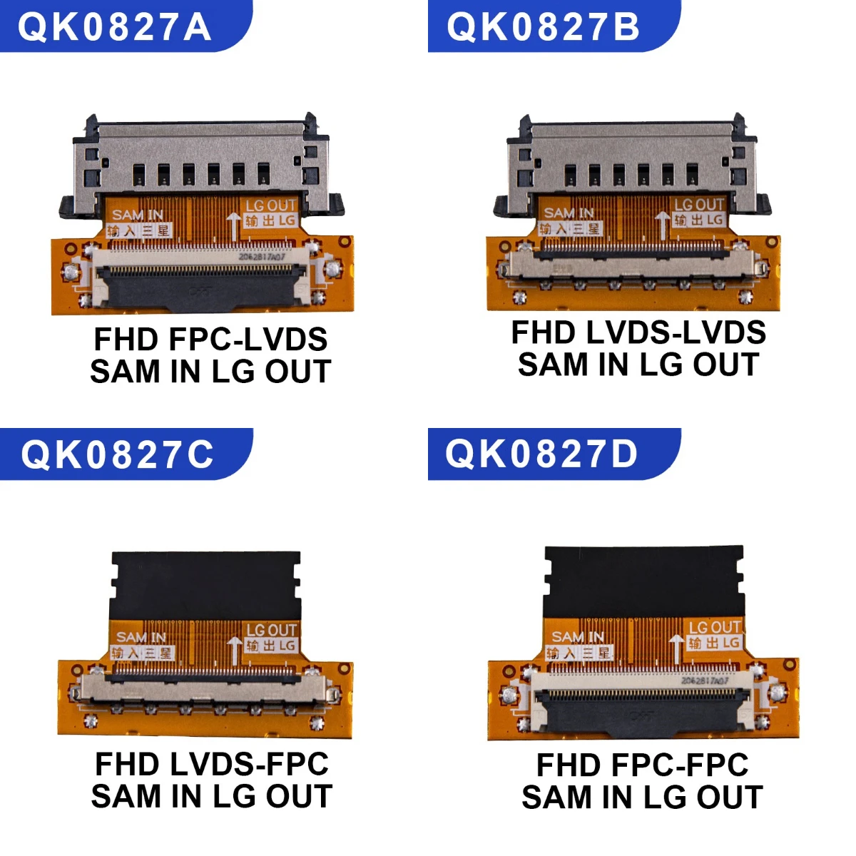 10 unids/lote 51P FHD LVDS-FPC adaptador de placa de transferencia de señal LCD LG a Samsung a LG QK0826A/B QK0827A/B