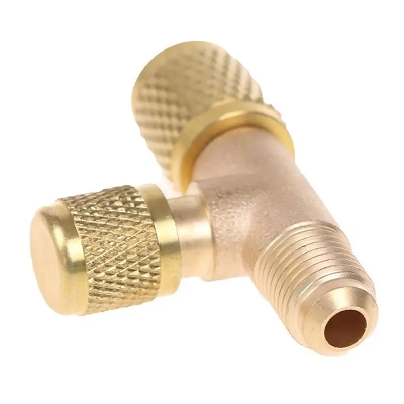 DTA4 Brass Refrigerant Exhaust Valve 1/4 SAE Adapter R22 R12 R134a Quick Air Exclusion Valve AC Tool