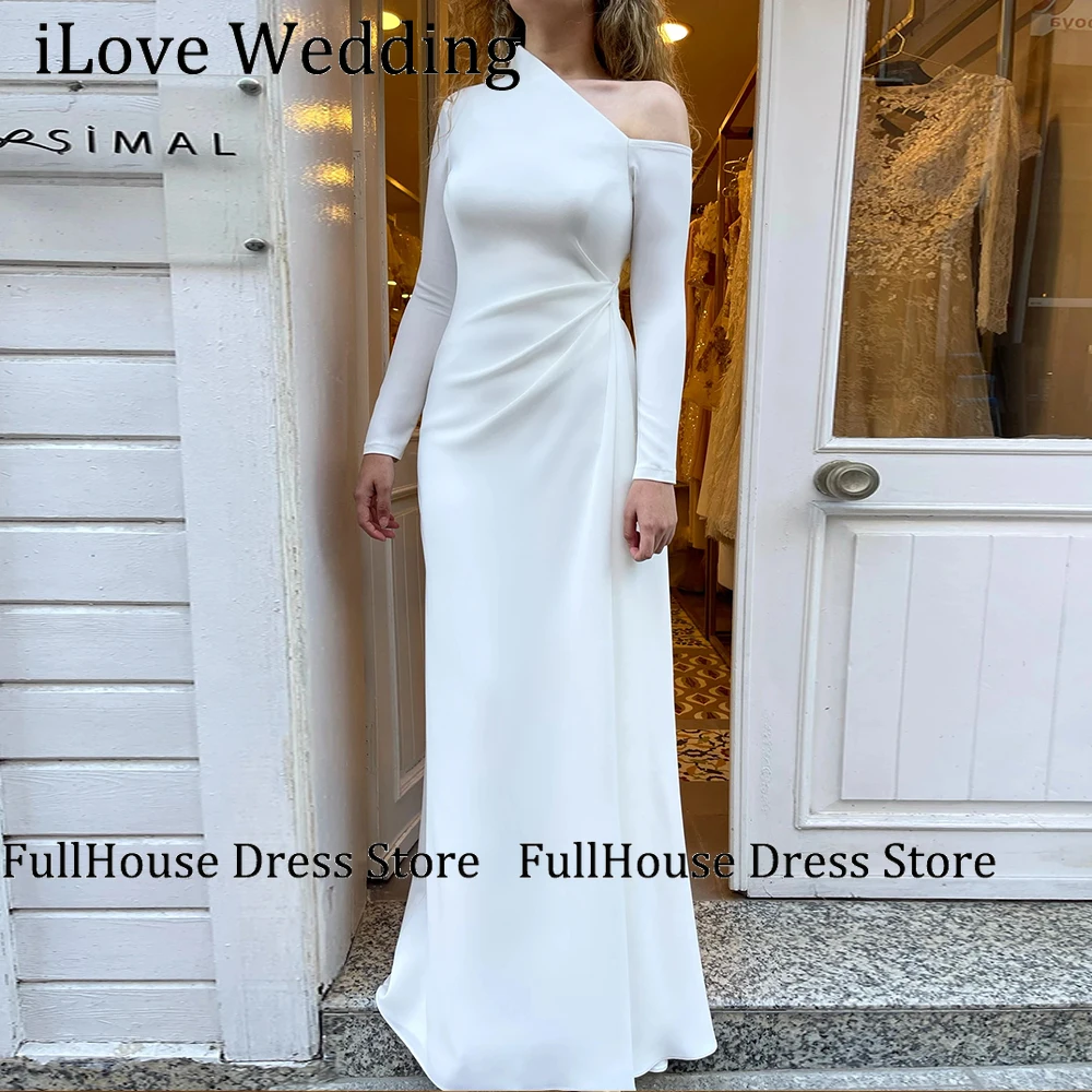 

Customized Modern Evening Dresses for Women One Shoulder Mermaid Prom Dress Pleated Bodycon Long Formal Party Gowns