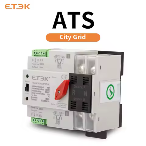 ETEC dual power Single-phase 100A 220VAC PC-level automatic transfer switch City grid and inverter EK2R.