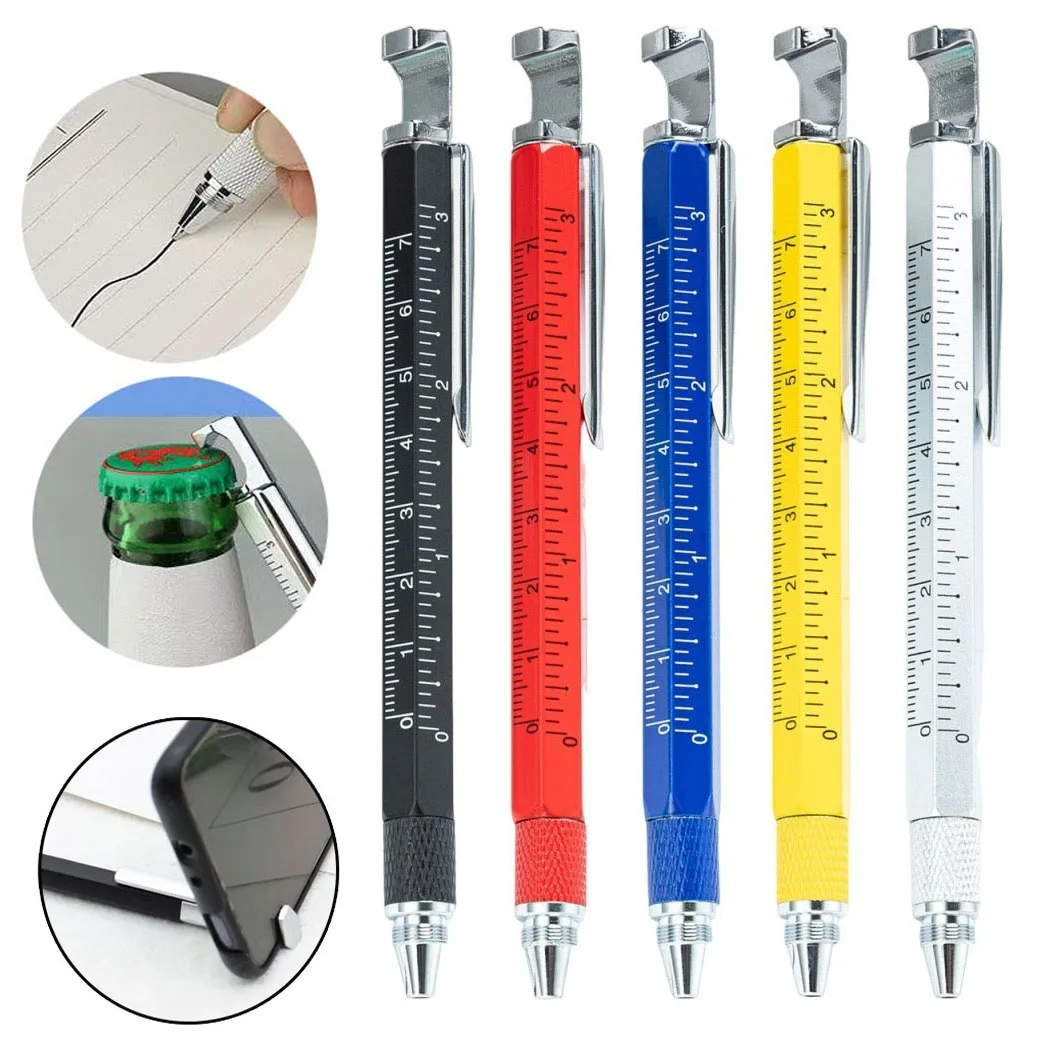 Multifunctional Gel Ink Pens 2PC Set with Level and Ruler for Measurement and Writing Tasks in Various Environments