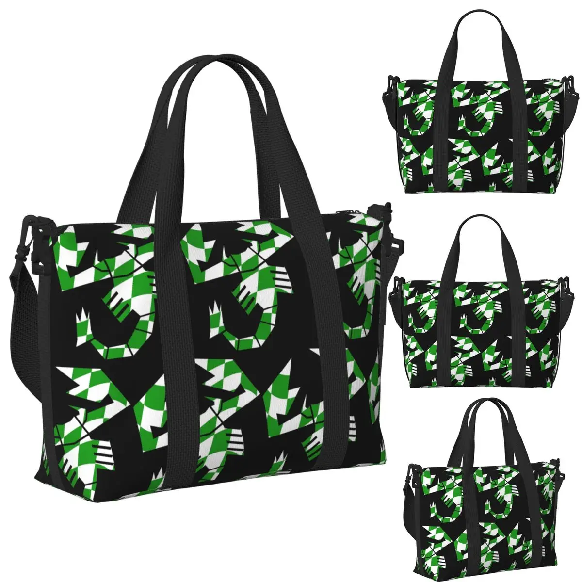 

Abarth Check Flag Roof Devil ScorpBeach Travel Bag Large Capacity Tote Bags for Gym Yoga Women Shopping Duffle Shoulder Bag