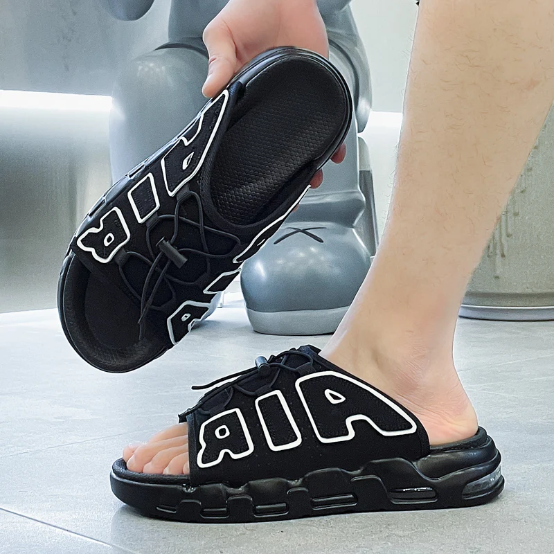 Meilleures chaussons pour hommes coussin d'air conception sandales été nouveau PVC doux antidérapant hommes chaussures de sport pour hommes tongs Sandalias Hombre