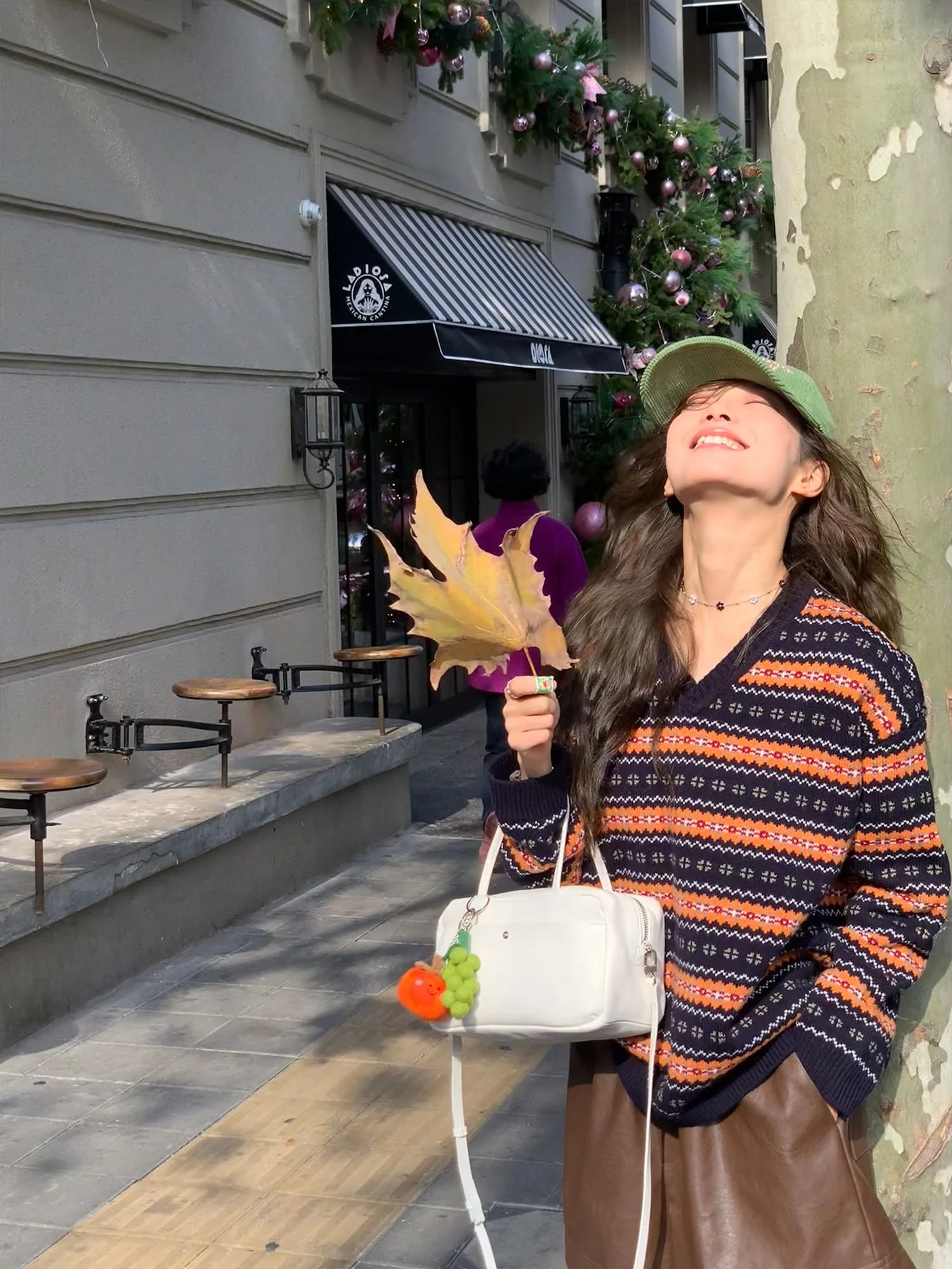 

Luttuce Winter Fair Isle Luxury Design Knitted Sweater V Ne Color Blo Women's Long Sve Woolen Pullover Striped Top