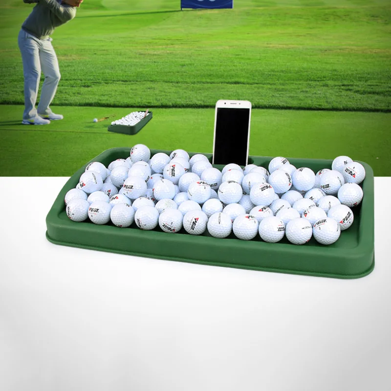 PGM Golf Ball Service Box Pitching Recipiente De Armazenamento com Celular Suporte De Vídeo Golf Training Aids 100 Bolas De Borracha Macia QK005