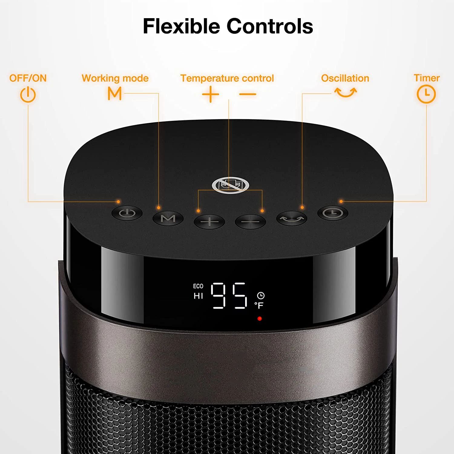 STLF Smart Remote Control 2000 Watt Fast Heating Indoor Electric Space Heater
