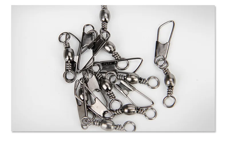 12 Größe 50 teile/paket Wirbel Angeln Stecker Pin Lager Rollwirbel Snap Fastlock Clips Angelhaken Angelgerät Zubehör – Detail 10