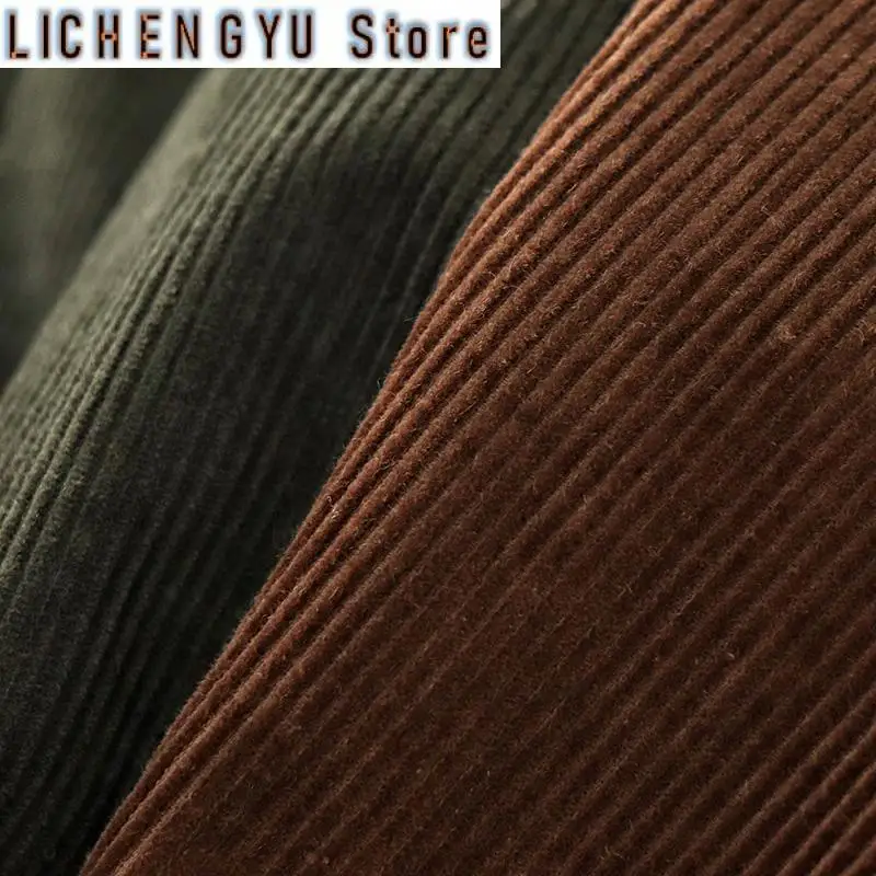 Autumn and Winter New American Retro Thick Corduroy Solid Color Cargo Shirt Men's Pure Cotton Long-sleeved Pocket Casual Blouses