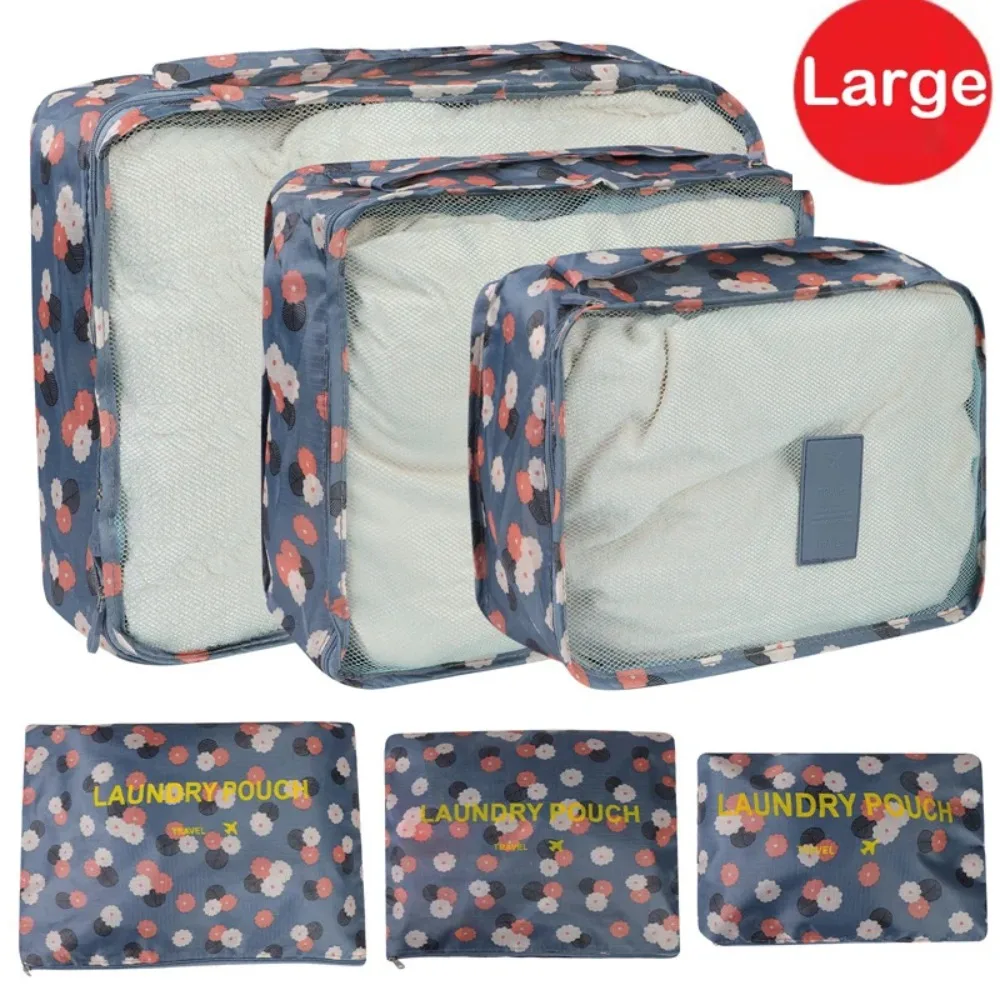 6pcs Travel Organizer Set Suitcase Storage Bag Portable Clothes Underwear Shoes Cubes For Travels Makeup Bags Luggage Organizers