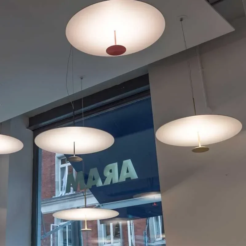 Lámpara colgante de restaurante OVNI negra dorada ultrafina minimalista moderna Lumina de diseño italiano