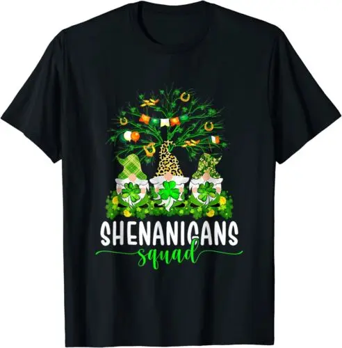  St Patricks Day 2023 Shamrock Irish Shenanigans Squad T-Shirt S-3XL