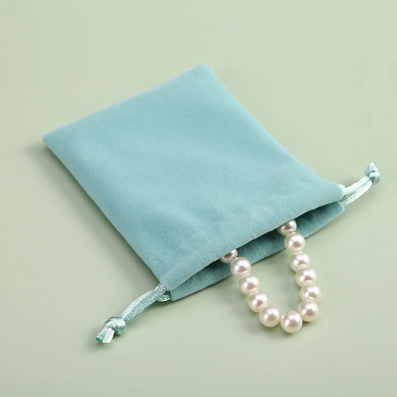 5PCS  Jewelry Velvet Drawstring Bag Packaging Display Green Favors Pouch Gift Ring Earring Necklace Bracelet Pendant Storage