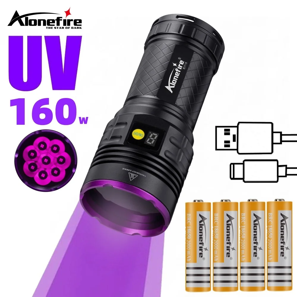 Linterna UV táctica recargable de alta potencia para detección