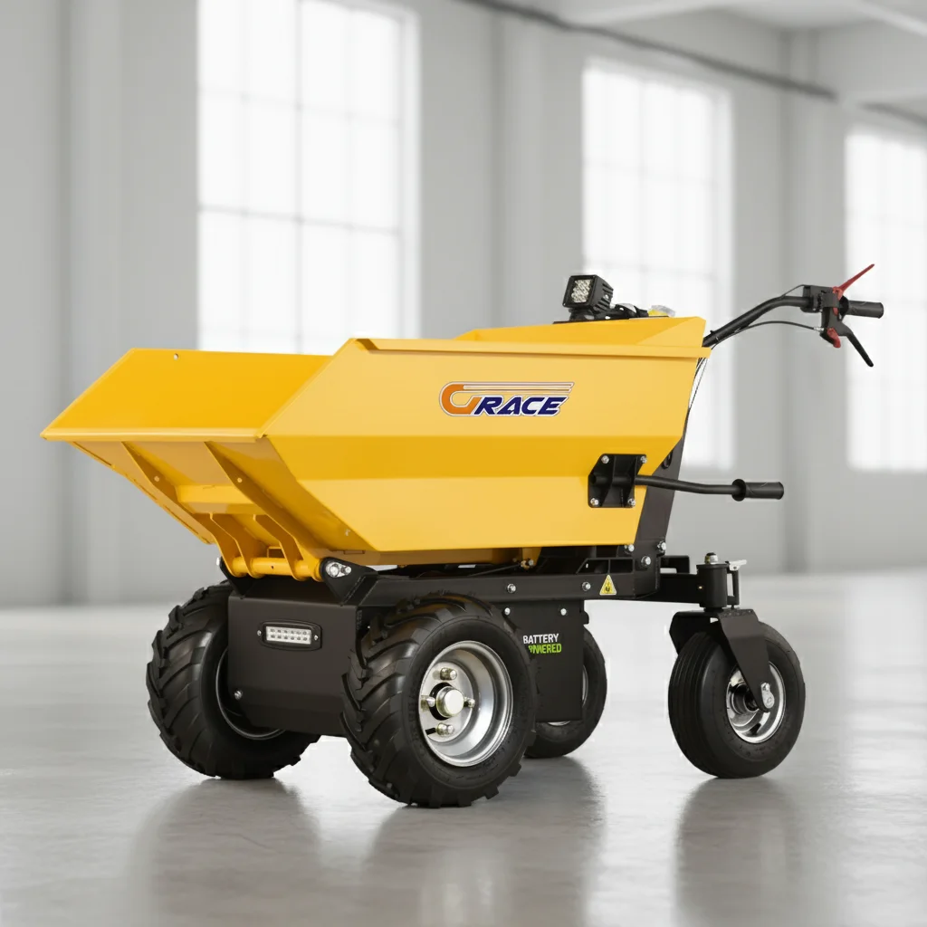 

1Ton 2Ton Wheel Type Self Propelled Hydraulic Dump Truck Mini Walking Tipper Dumper For Farm Construction Site Transport