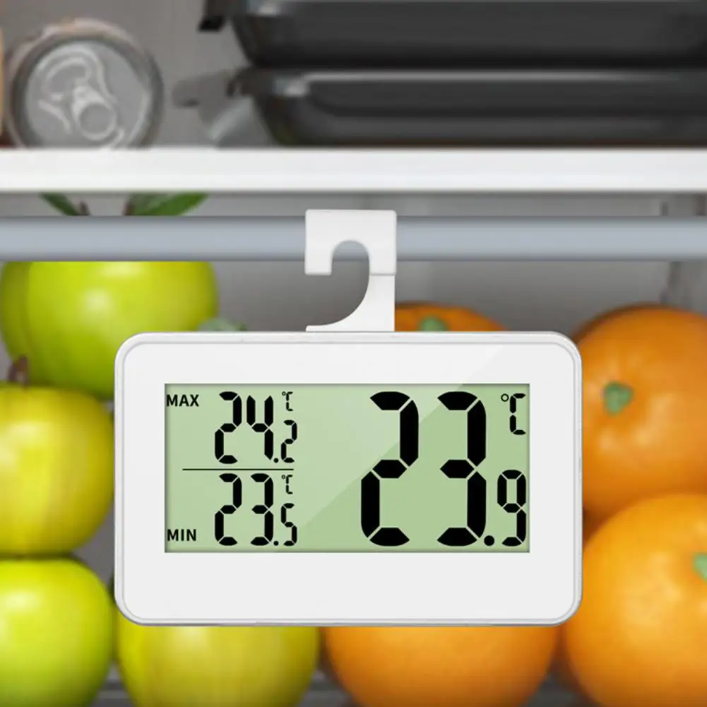 Refrigerator Thermometer Mini Large LCD Display Electronic Refrigerator Thermometer Freezer Moisture-proof Fridge Thermometer