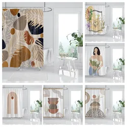 home shower curtains for bathroom Morandi lines and flowers waterproof fabric bathroom Curtains modern shower curtain 180x200