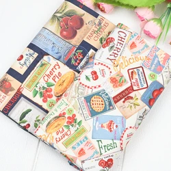 100% Cotton Thin Oxford Fabric With Cute Fruit Print, Handmade DIY Bag Pillow Mouth Gold Package Sewing Tissue CR-1808