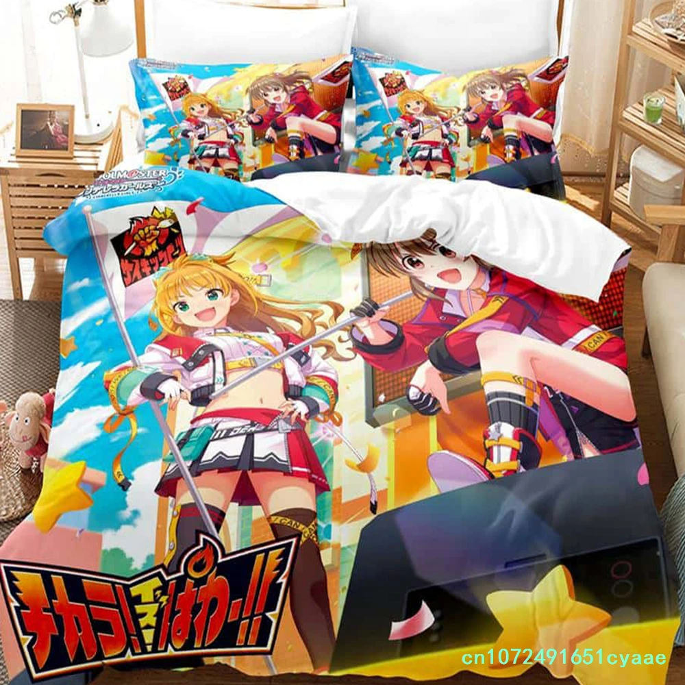 THE iDOLM@STER Cinderella Girls Starlight Stage Bedding Set 3D Printed Anime three-piece Set Adult Kid Bedroom Duvet Cover Sets