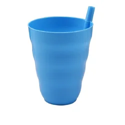 10OZ Cups for Kids Built In Straws for Everyday Use Stackable BPA Free Plastic Sip-A-Cup Drink Tumblers for Water Juice Milk