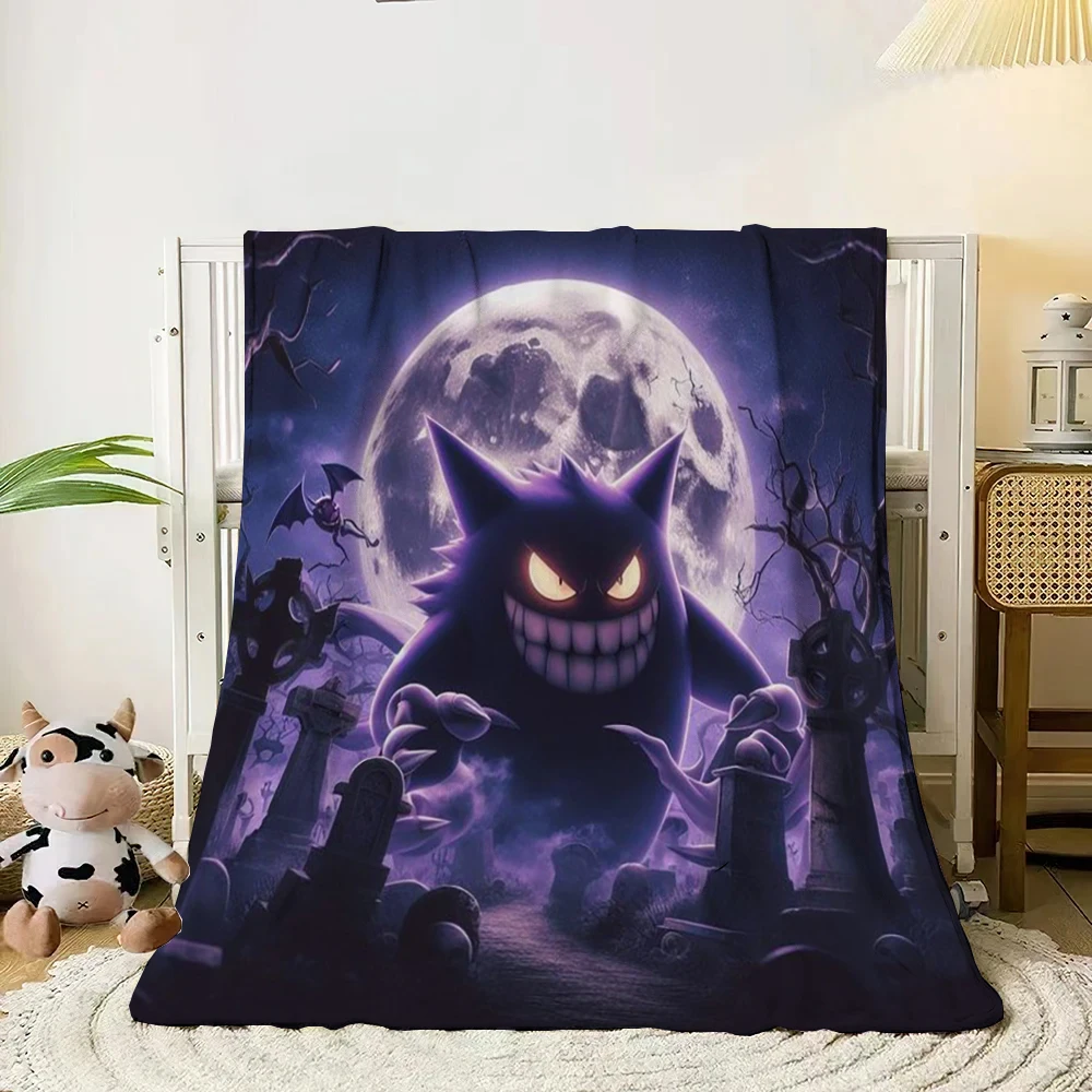 

Pokemom Gengar Cartoon Flannel Thin Blanket.Four Season Blanket. Travel Picnic,for Sofa,Beds,Living Rooms,Fluffy Blanket Gifts