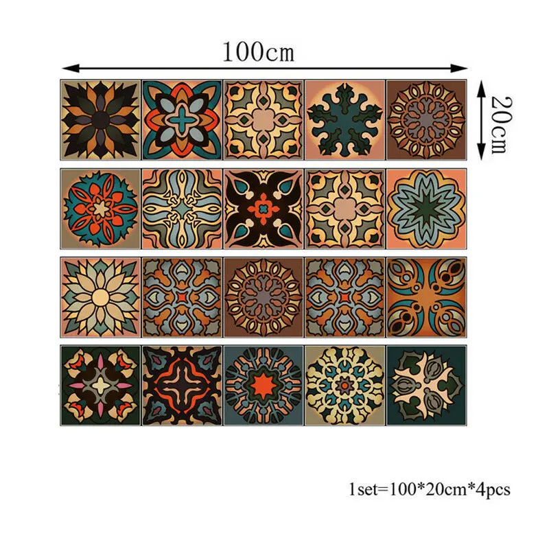 20 Pcs 3D Multi Moroccan Self-Adhesive Bathroom Kitchen Wall Stair Tile Sticker Limited Time Offer