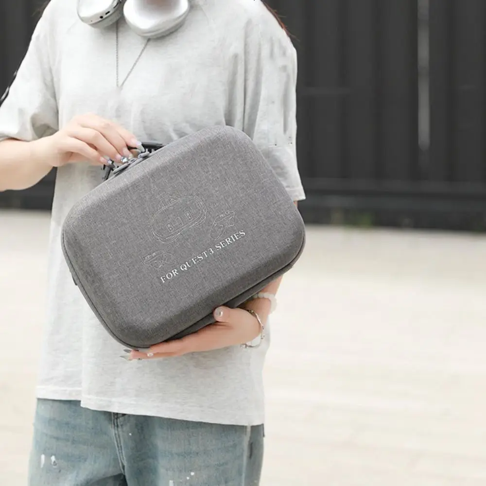 Shockproof VR Glasses Storage Bag Anti-Scratch Large Capacity VR Shoulder Bag with Shoulder Belt Anti-fall for QUEST 3/3S