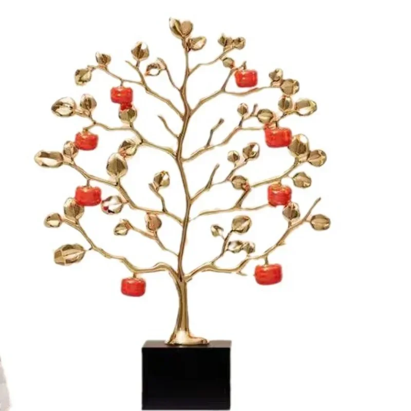 Persimmon Ruyi, light luxury lucky alloy ornament, high-end sense, living room home crafts
