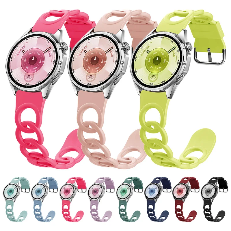 18mm 20mm 22mm Women Cute Silicone Universal Strap for Galaxy Watch 7 6 5 4 5pro for Huawei Watch GT 6/5/4 46mm 41mm 46mm