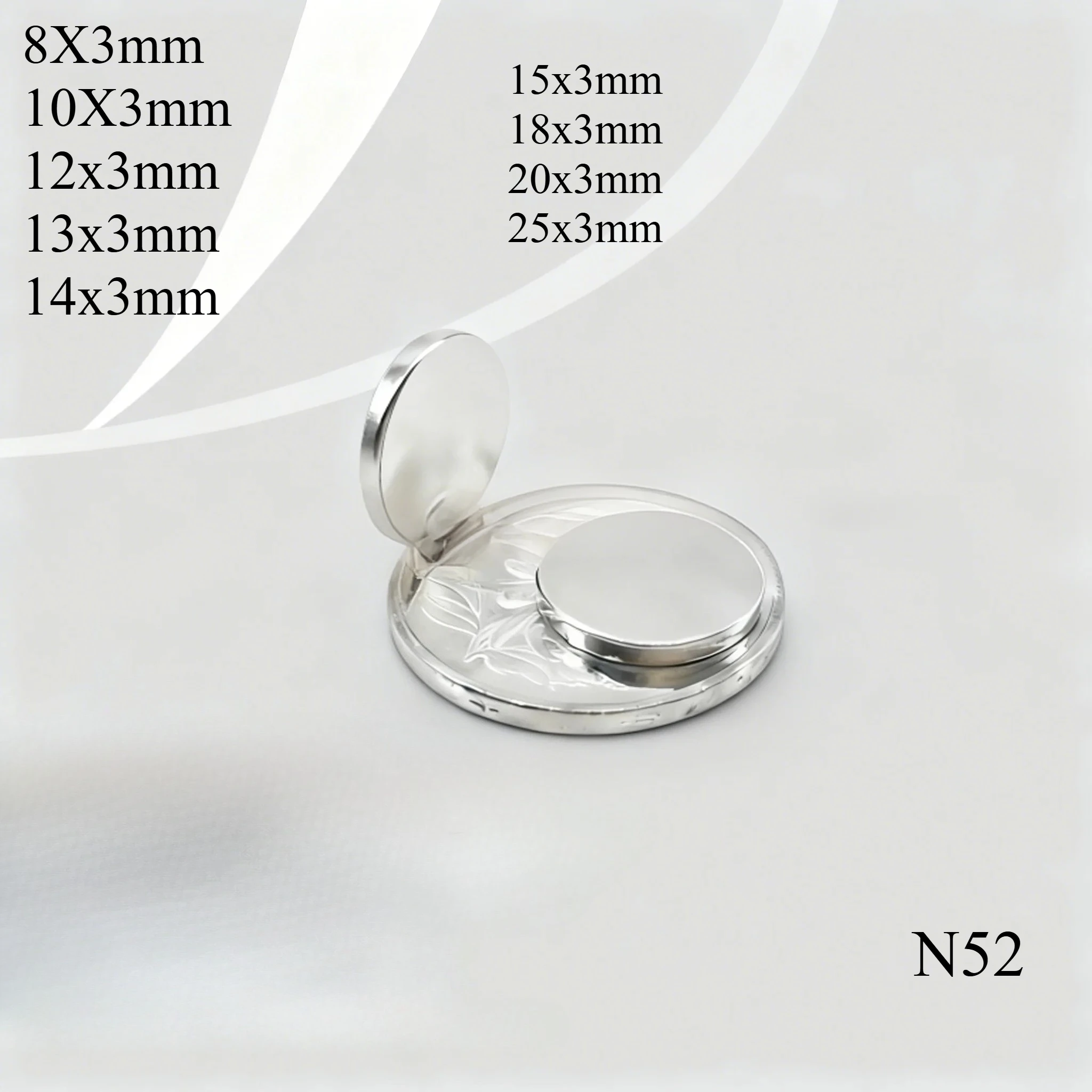N52 7x3  8X3 10X3 12X3 14x3 15x3 13x3 18X3 20X3 25X3 Magnet Neodymium Strong Search Magnetic Scooter Electric Motor Generator