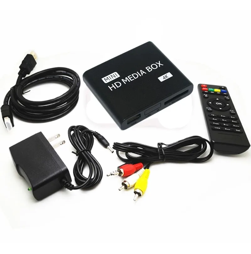 New Mini HD Media Box Support Splicing Screen TV Projector Monitor U Disk SD HDD Autoplay PPT Advertise AD 1080P 2K 4K Player