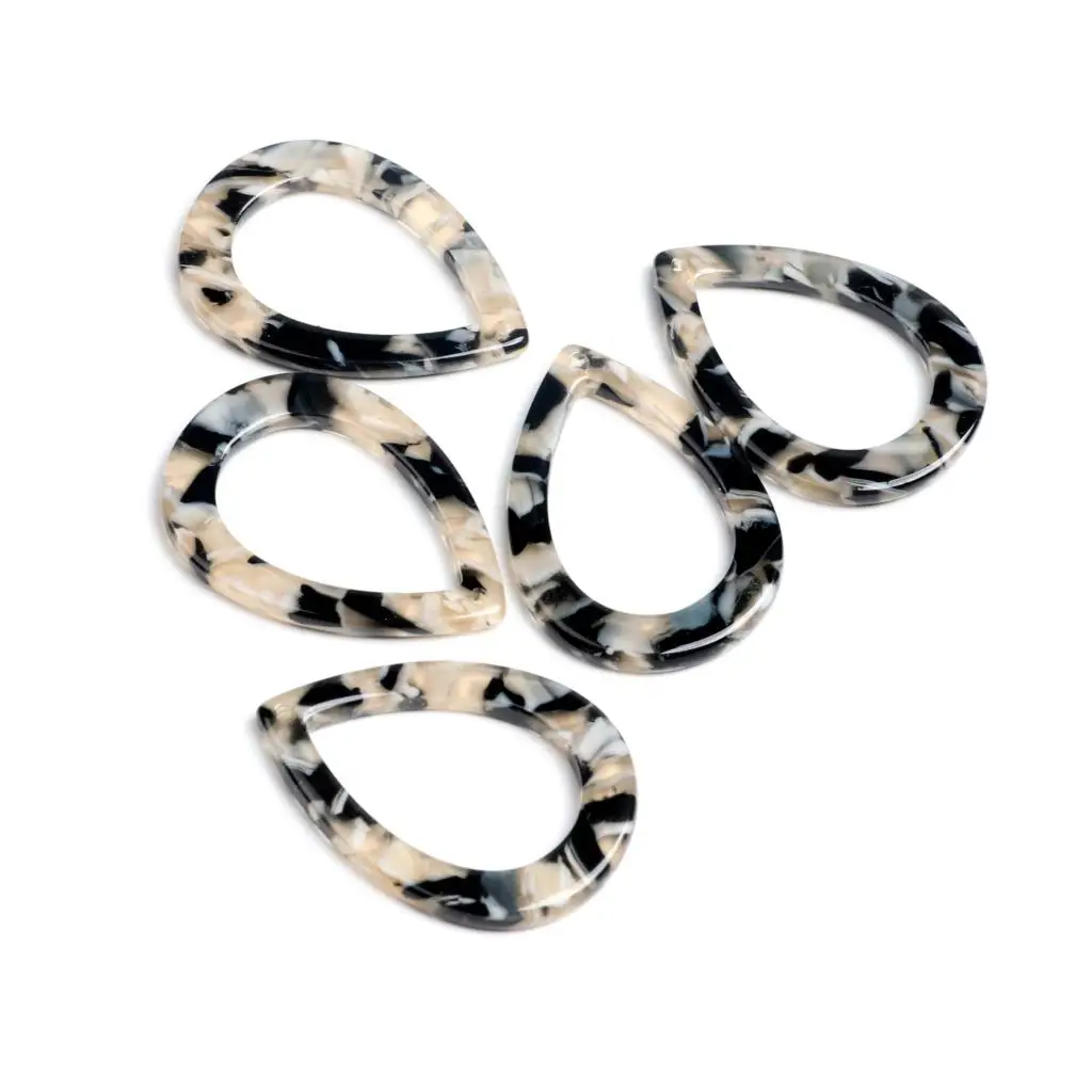 Schildpatt-Perlen, Acetat-Acryl-Leoparden-Anhänger, Tropfenförmige Anhänger, Schmuckzubehör, Ohrringteile, 31mm X 21,5mm – Detail 12
